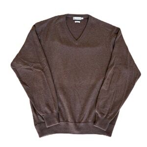 Peter Millar cashmere sweater long sleeve v-neck brown Large